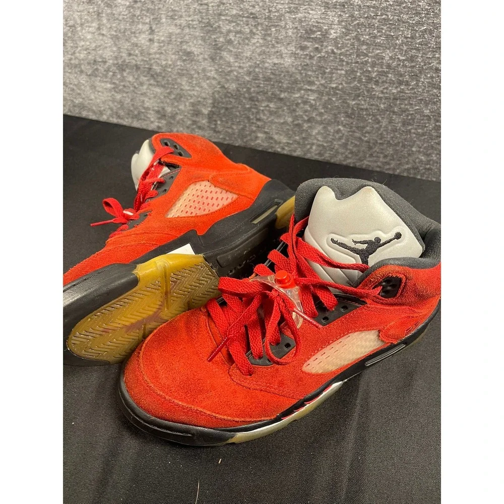 Jordan 5 Retro‎ Raging Bull 2021 University Red Boys 6.5Y Sneakers, No Insoles